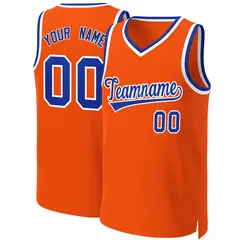 Orange Royal White Classic Basketball Jersey 1