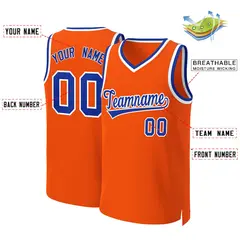 Orange Royal White Classic Basketball Jersey 2