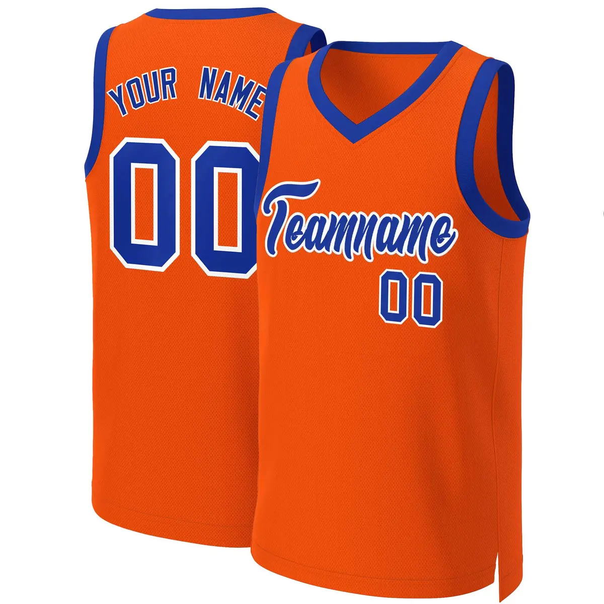 Orange Royal White Classic Basketball Jersey