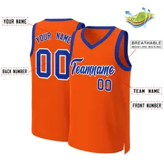 Orange Royal White Classic Basketball Jersey 2