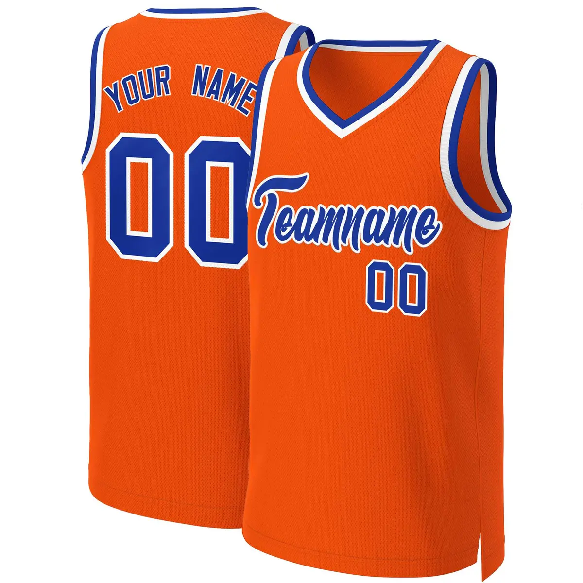 Orange Royal White Classic Basketball Jersey