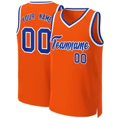 Orange Royal White Classic Basketball Jersey 1