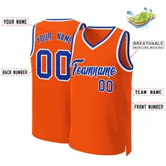 Orange Royal White Classic Basketball Jersey 2