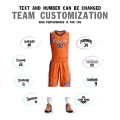 Orange Royal-White Classic Basketball Uniform Jersey 4