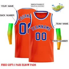 Orange Royal-White Classic Casual Basketball Jersey 2