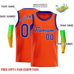 Orange Royal-White Classic Casual Basketball Jersey 2