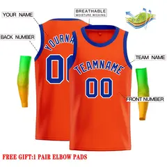 Orange Royal-White Classic Casual Basketball Jersey 2