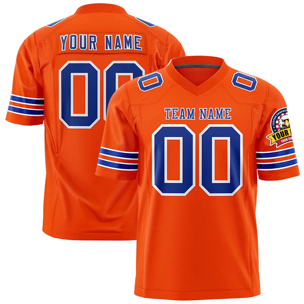 Orange Royal-White Classic Football Jersey