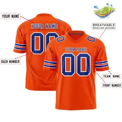 Orange Royal-White Classic Football Jersey 2