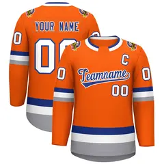 Orange Royal-White Classic Hockey Jersey