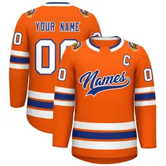 Orange Royal-White Classic Hockey Jersey