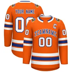 Orange Royal-White Classic Hockey Jersey