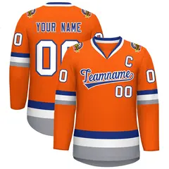Orange Royal-White Classic Hockey Jersey