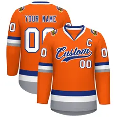 Orange Royal-White Classic Hockey Jersey