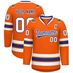 Orange Royal-White Classic Hockey Jersey