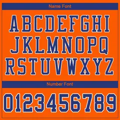 Orange Royal-White Classic Mesh Authentic Football Jersey 3