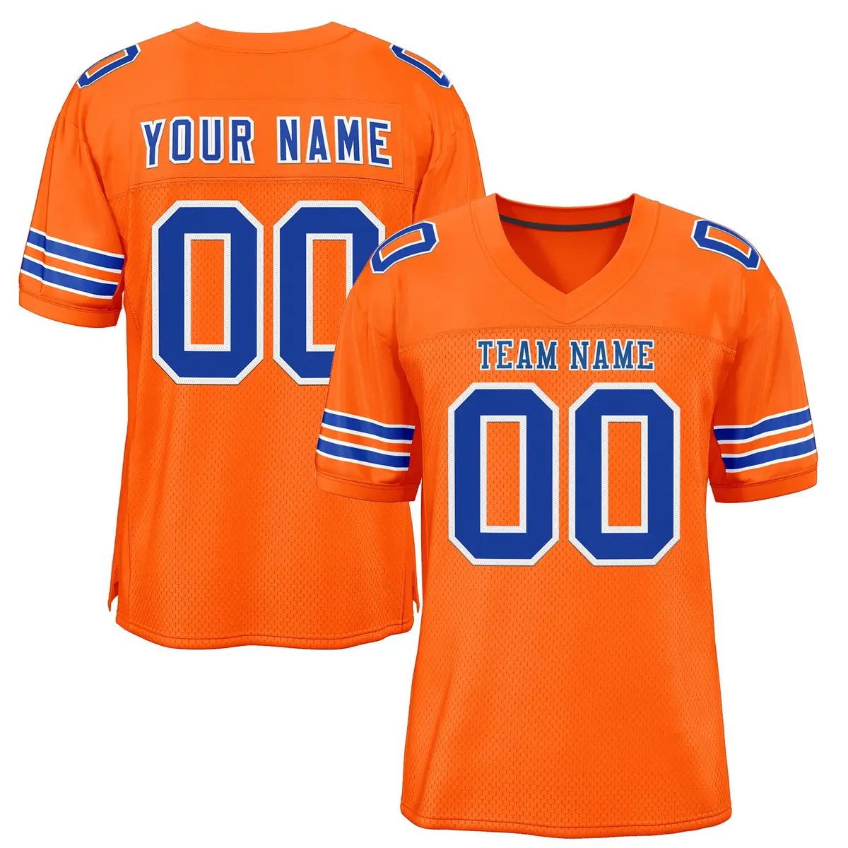 Orange Royal-White Classic Mesh Authentic Football Jersey