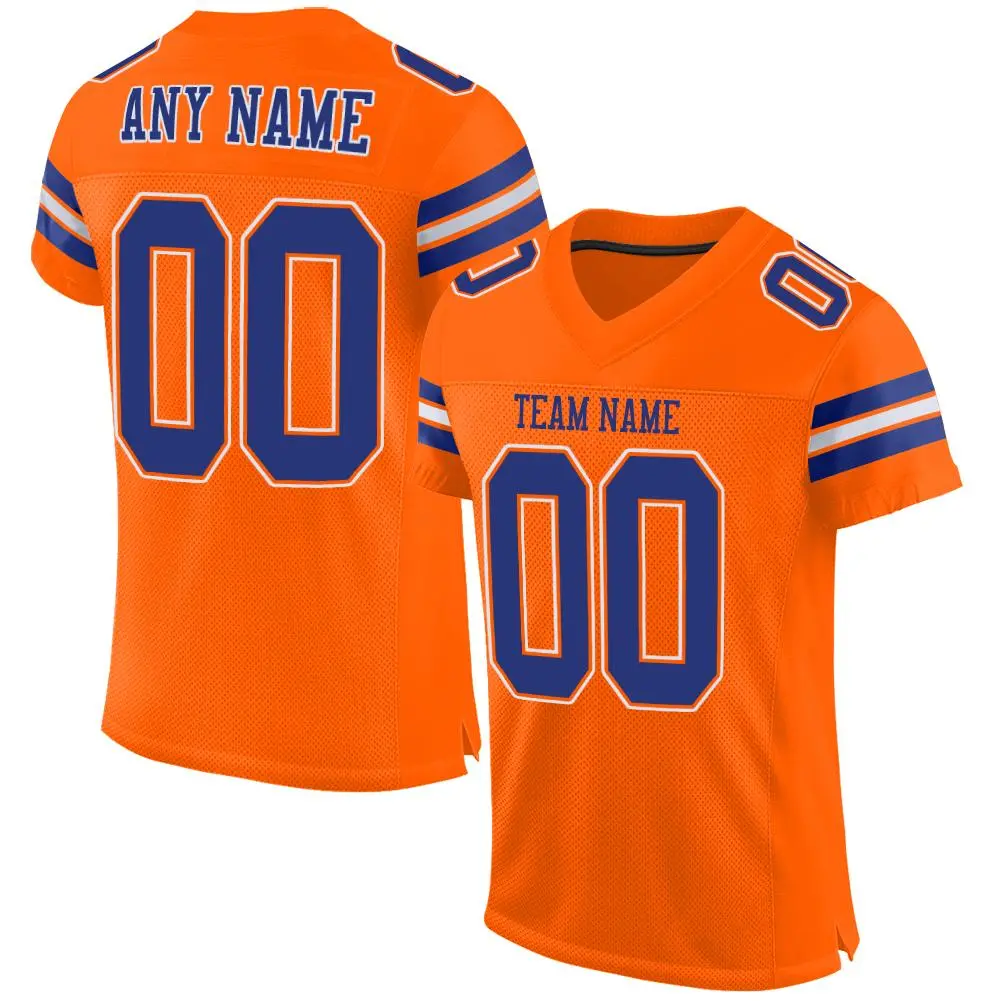Orange Royal-White Classic Mesh Authentic Football Jersey