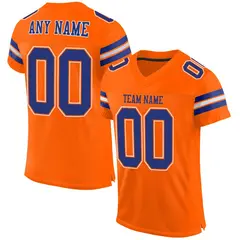 Orange Royal-White Classic Mesh Authentic Football Jersey 1
