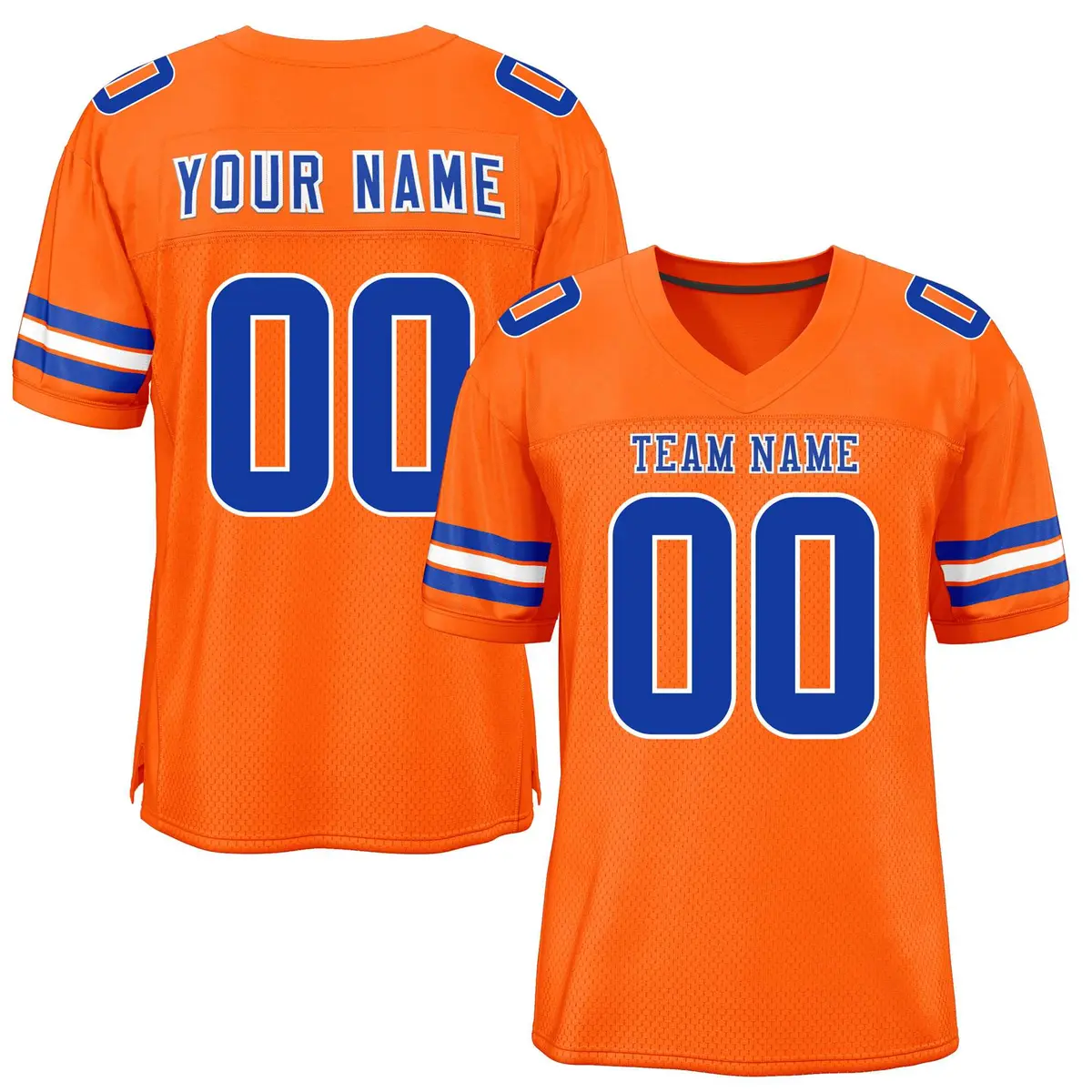 Orange Royal-White Classic Mesh Authentic Football Jersey