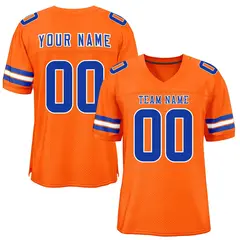 Orange Royal-White Classic Mesh Authentic Football Jersey 1