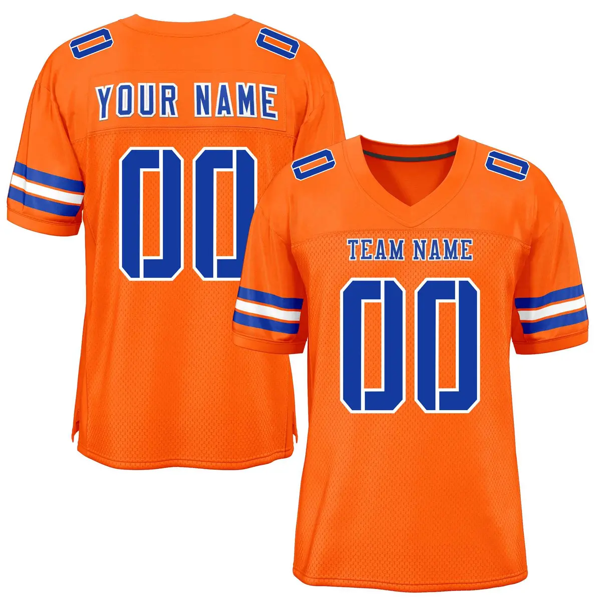 Orange Royal-White Classic Mesh Authentic Football Jersey