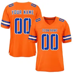 Orange Royal-White Classic Mesh Authentic Football Jersey 1