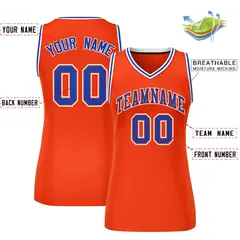 Orange Royal-White Classic Mesh Basketball Jersey for Women 2