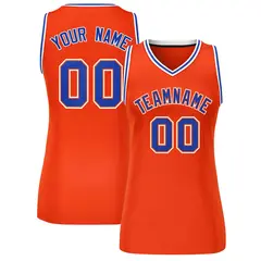 Orange Royal-White Classic Mesh Basketball Jersey for Women