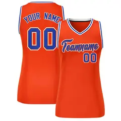Orange Royal-White Classic Mesh Basketball Jersey for Women