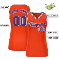 Orange Royal-White Classic Mesh Basketball Jersey for Women 2