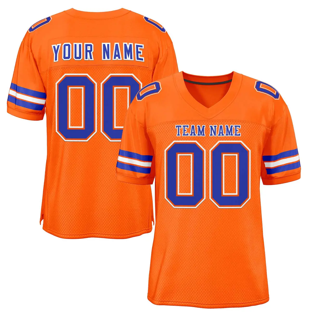 Orange Royal-White Classic Style Authentic Football Jersey