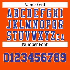 Orange Royal-White Classic Style Authentic Football Jersey 4