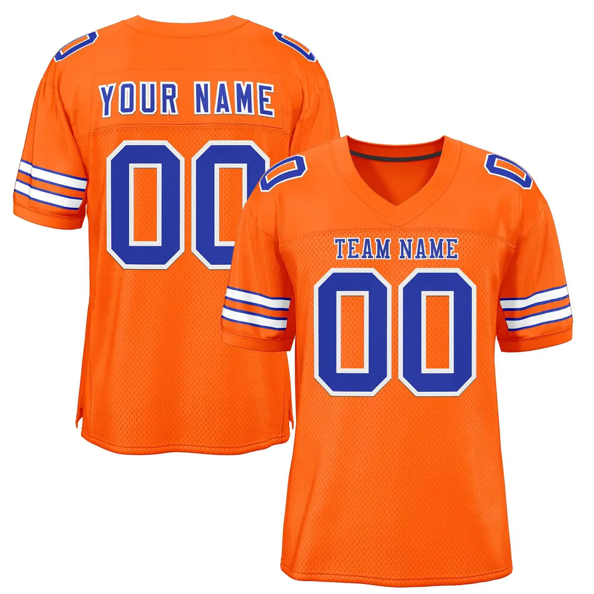 Orange Royal-White Classic Style Authentic Football Jersey