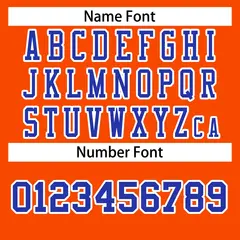 Orange Royal-White Classic Style Authentic Football Jersey 4