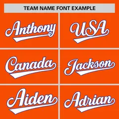 Orange Royal-White Color Block Authentic Baseball Jersey 3