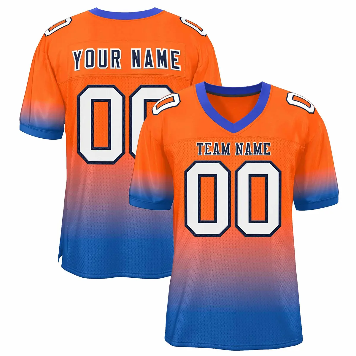 Orange Royal-White Gradient Fashion Team Football Jersey