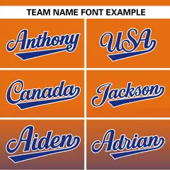 Orange Royal-White Gradient Pinstripe Baseball Jersey 3