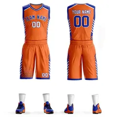 Orange Royal-White Graffiti Bar Element Basketball Jersey