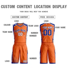 Orange Royal-White Graffiti Bar Element Basketball Jersey 3