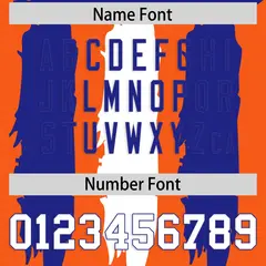 Orange Royal White Graffiti Pattern Flag Football Jersey 4