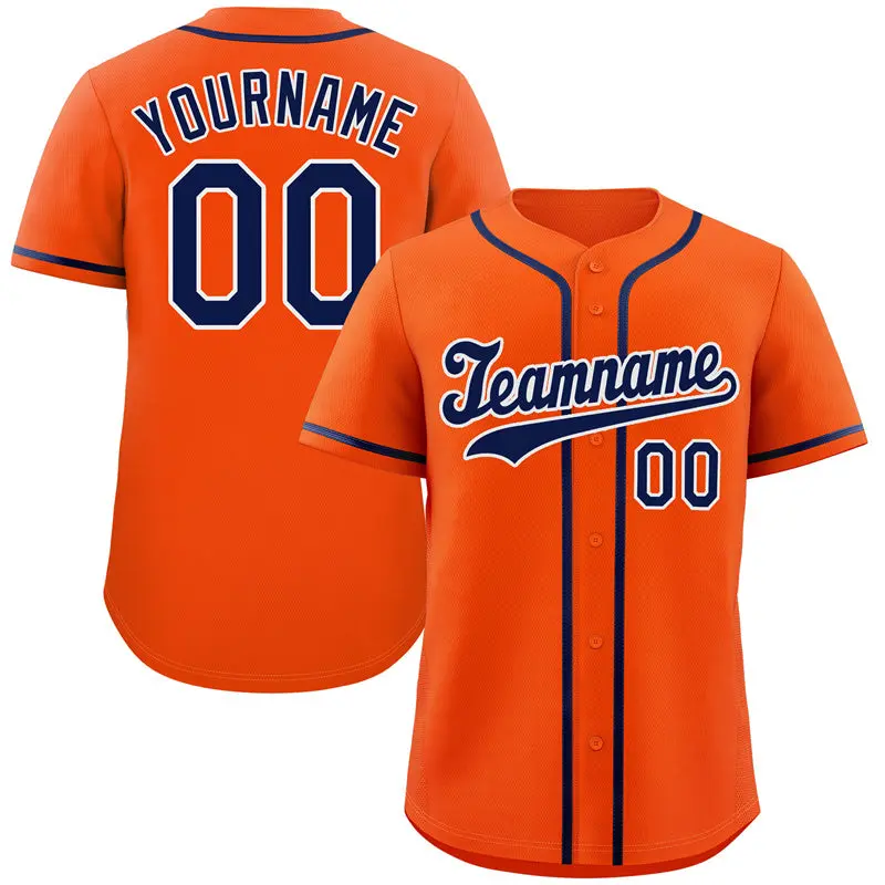 Orange Royal White Hook Classic Authentic Baseball Jersey