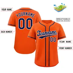 Orange Royal White Hook Classic Authentic Baseball Jersey 2