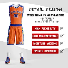 Orange Royal-White Lightning Graffiti Basketball Jersey 2