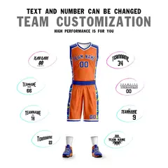 Orange Royal-White Lightning Graffiti Basketball Jersey 4