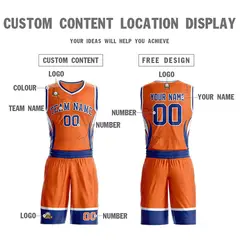 Orange Royal-White Lightning Graffiti Basketball Jersey 3