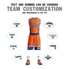 Orange Royal-White Lightning Graffiti Basketball Jersey 4