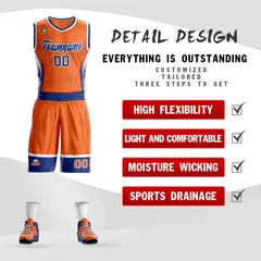 Orange Royal-White Lightning Graffiti Basketball Jersey 2