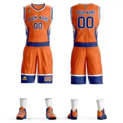 Orange Royal-White Lightning Graffiti Basketball Jersey