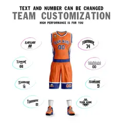 Orange Royal-White Lightning Graffiti Basketball Jersey 4